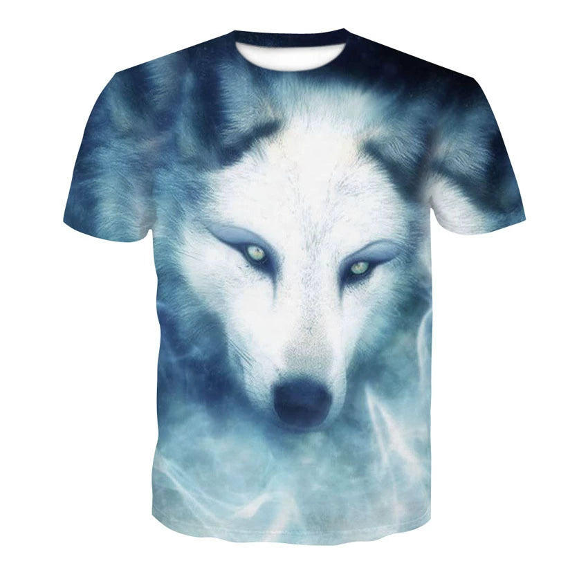 Wolf Head 3D Print Short Sleeve T-Shirt Wolf Head 3D Printed Men's Short Sleeve T-shirt