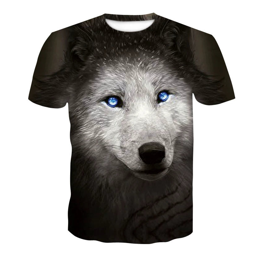 Wolf Head 3D Print Short Sleeve T-Shirt Wolf Head 3D Printed Men's Short Sleeve T-shirt