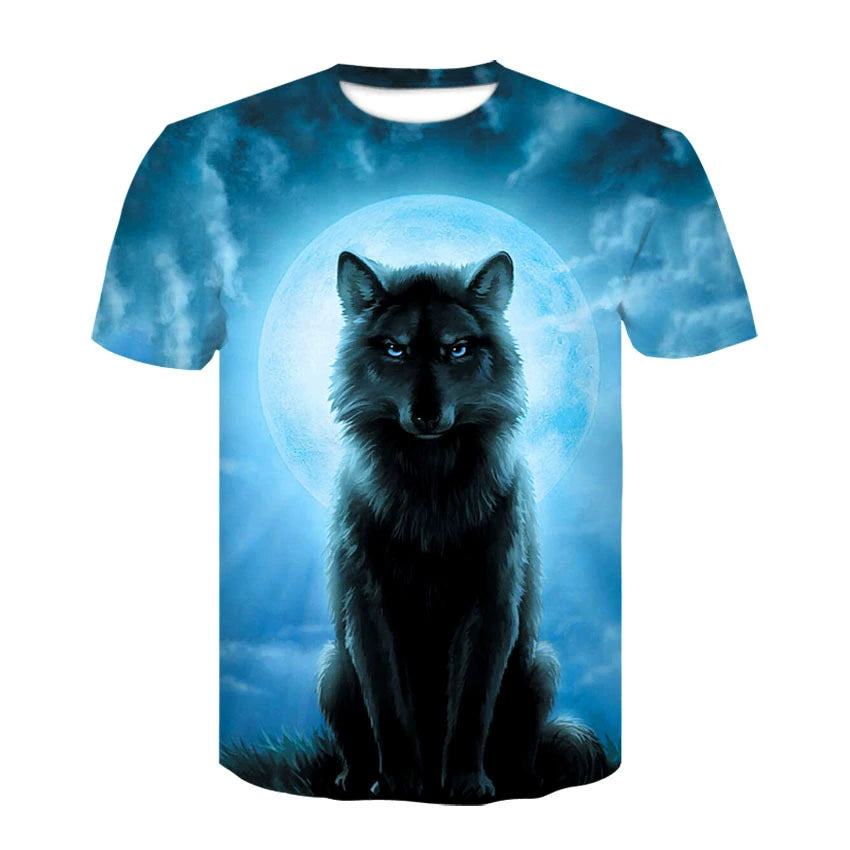 Wolf Head 3D Print Short Sleeve T-Shirt Wolf Head 3D Printed Men's Short Sleeve T-shirt