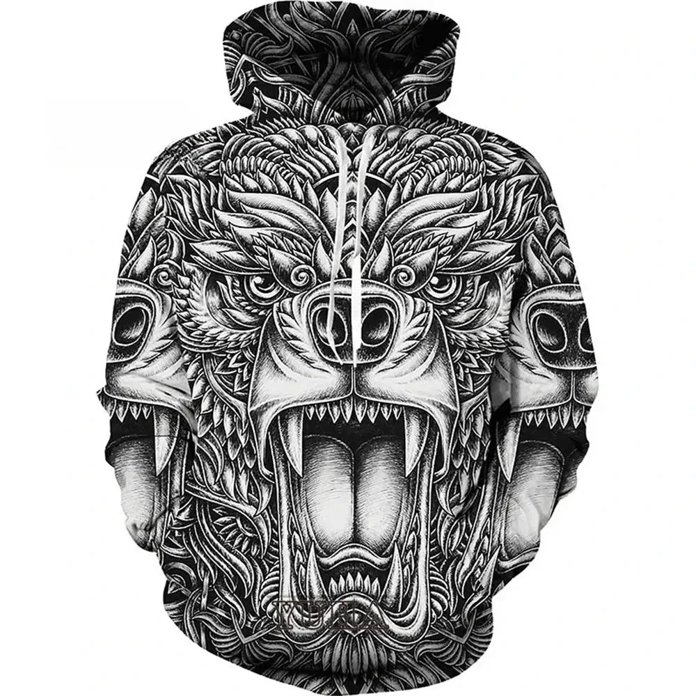 Fashion Wolf 3D Printed Unisex Pullover Casual Hoodie