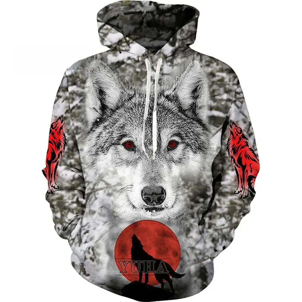 Fashion Wolf 3D Printed Unisex Pullover Casual Hoodie