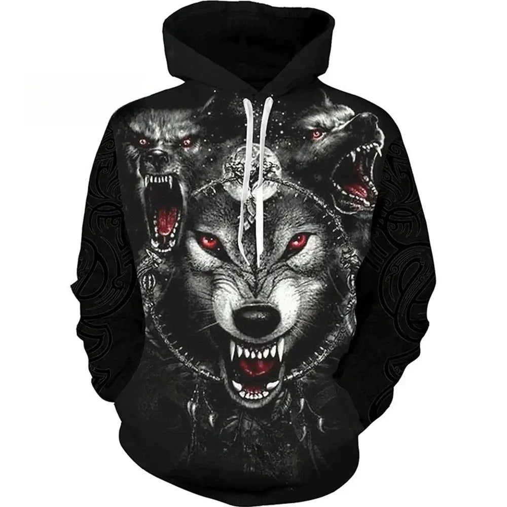 Fashion Wolf 3D Printed Unisex Pullover Casual Hoodie