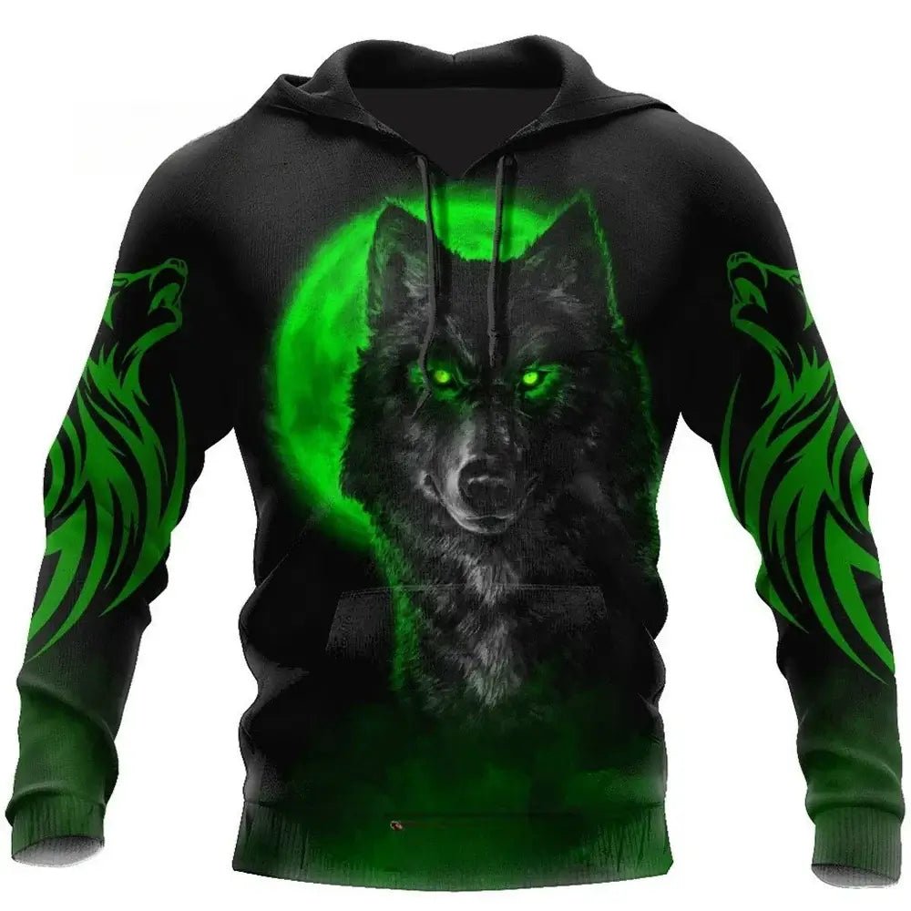 Fashion Wolf 3D Printed Unisex Pullover Casual Hoodie