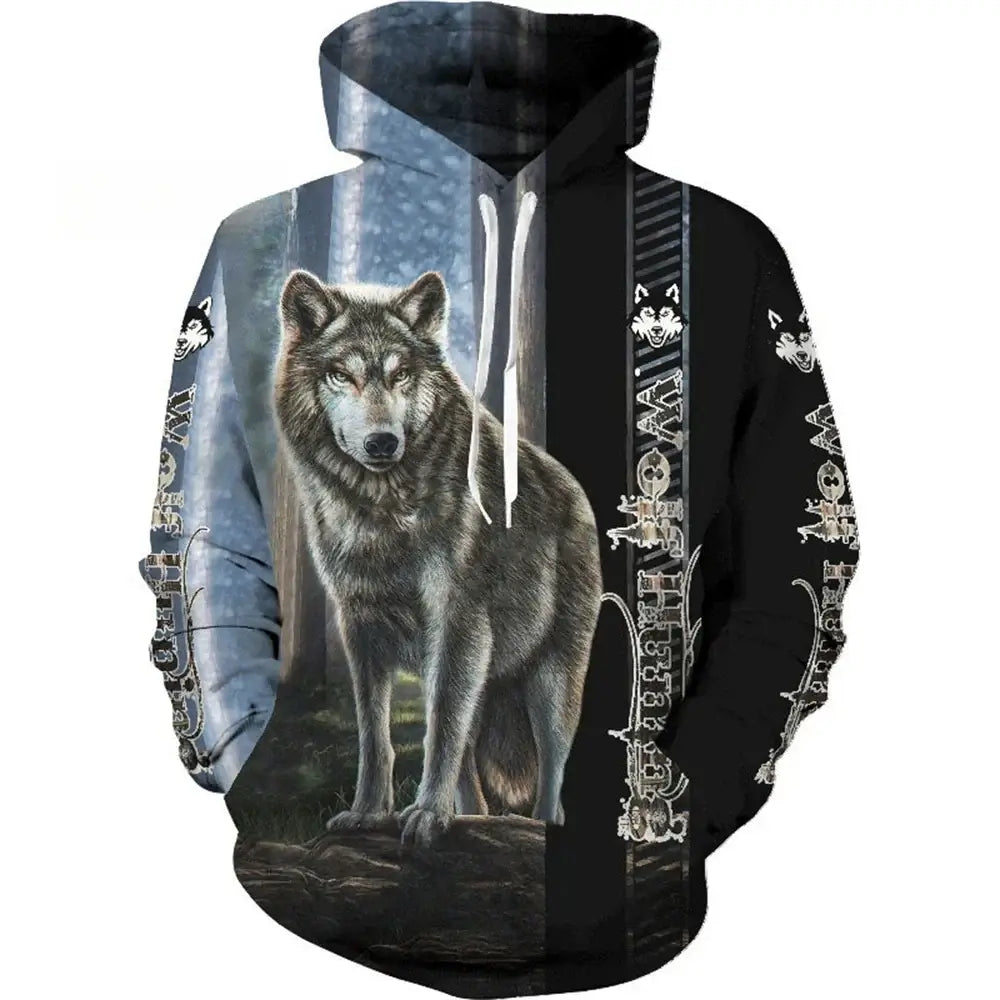 Fashion Wolf 3D Printed Unisex Pullover Casual Hoodie