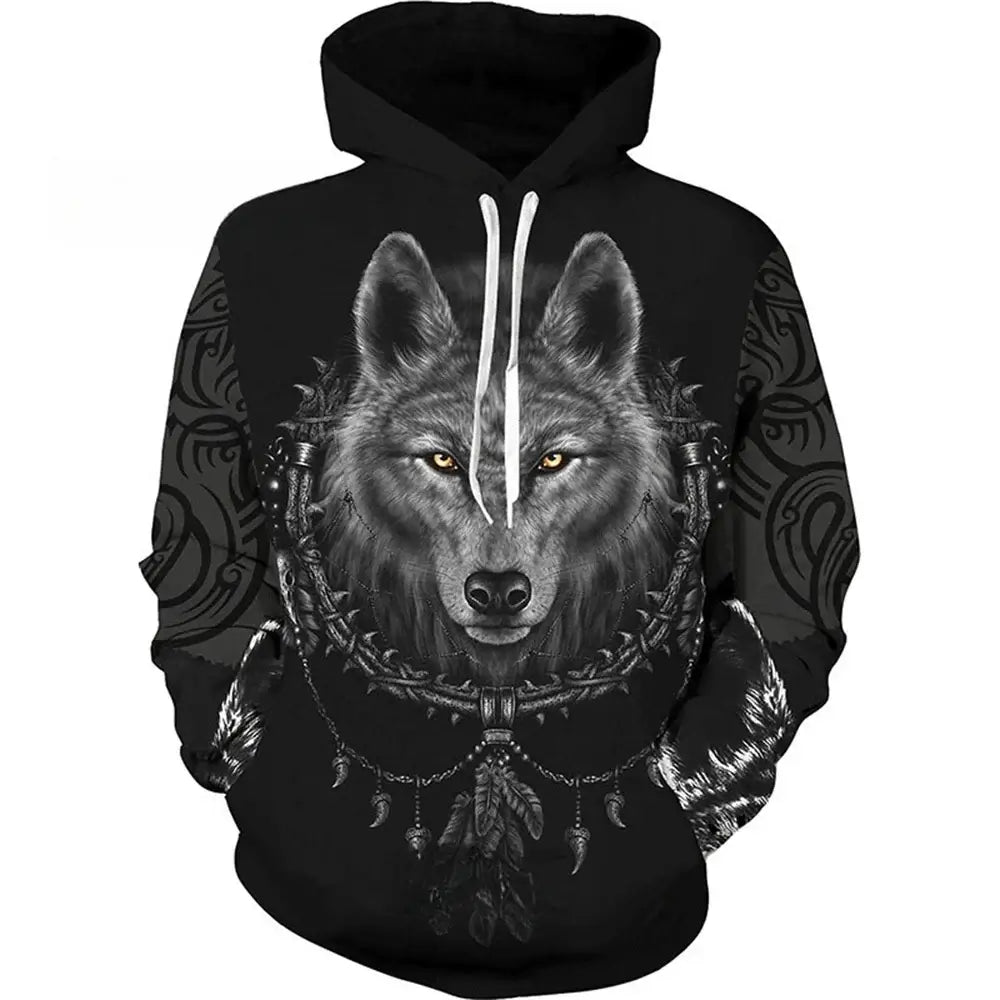 Fashion Wolf 3D Printed Unisex Pullover Casual Hoodie