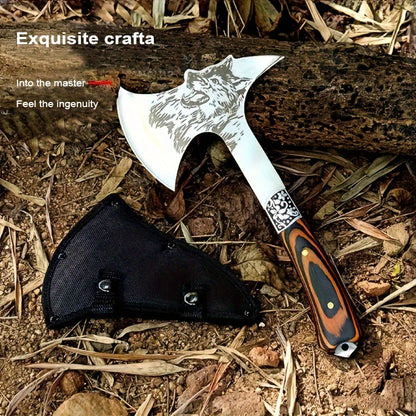 Wolf Design Firewood Hatchet, and Durable Blade for Efficient Cutting