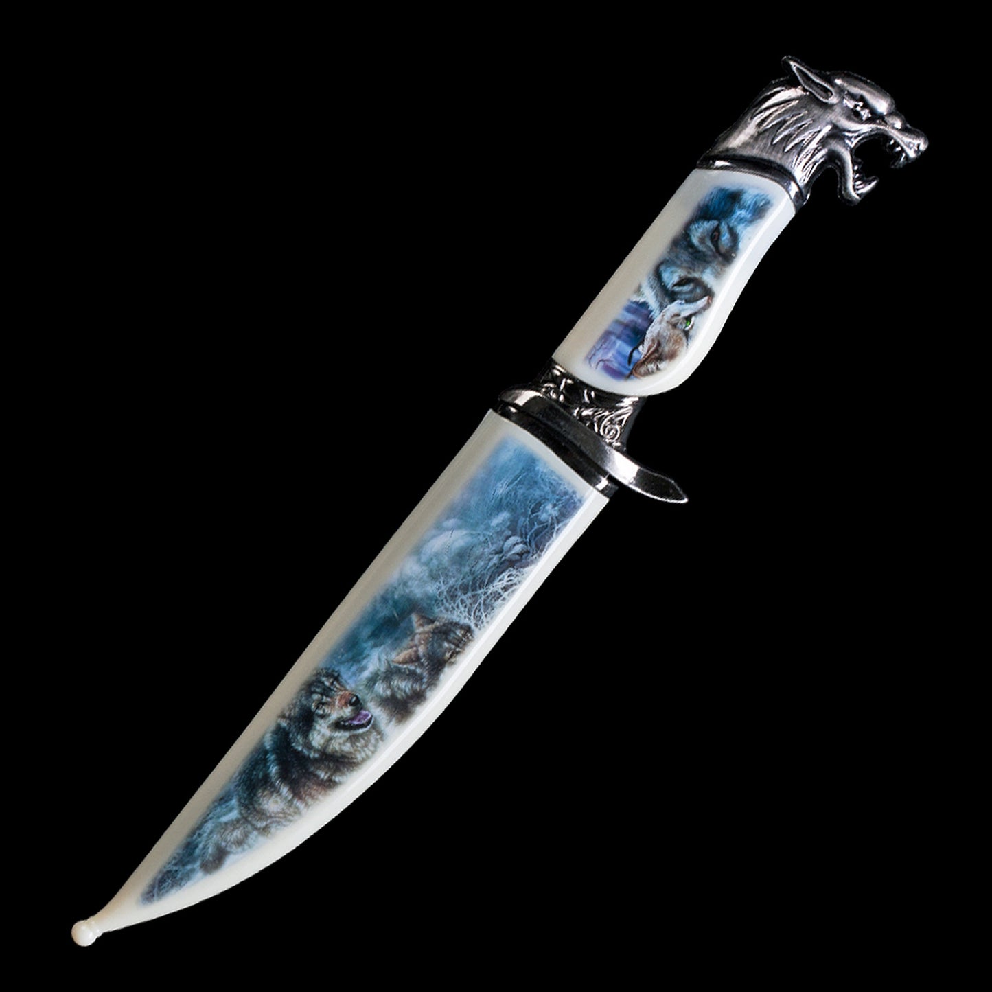 Decorative Stainless Steel Wolf Collector's Fantasy Knife