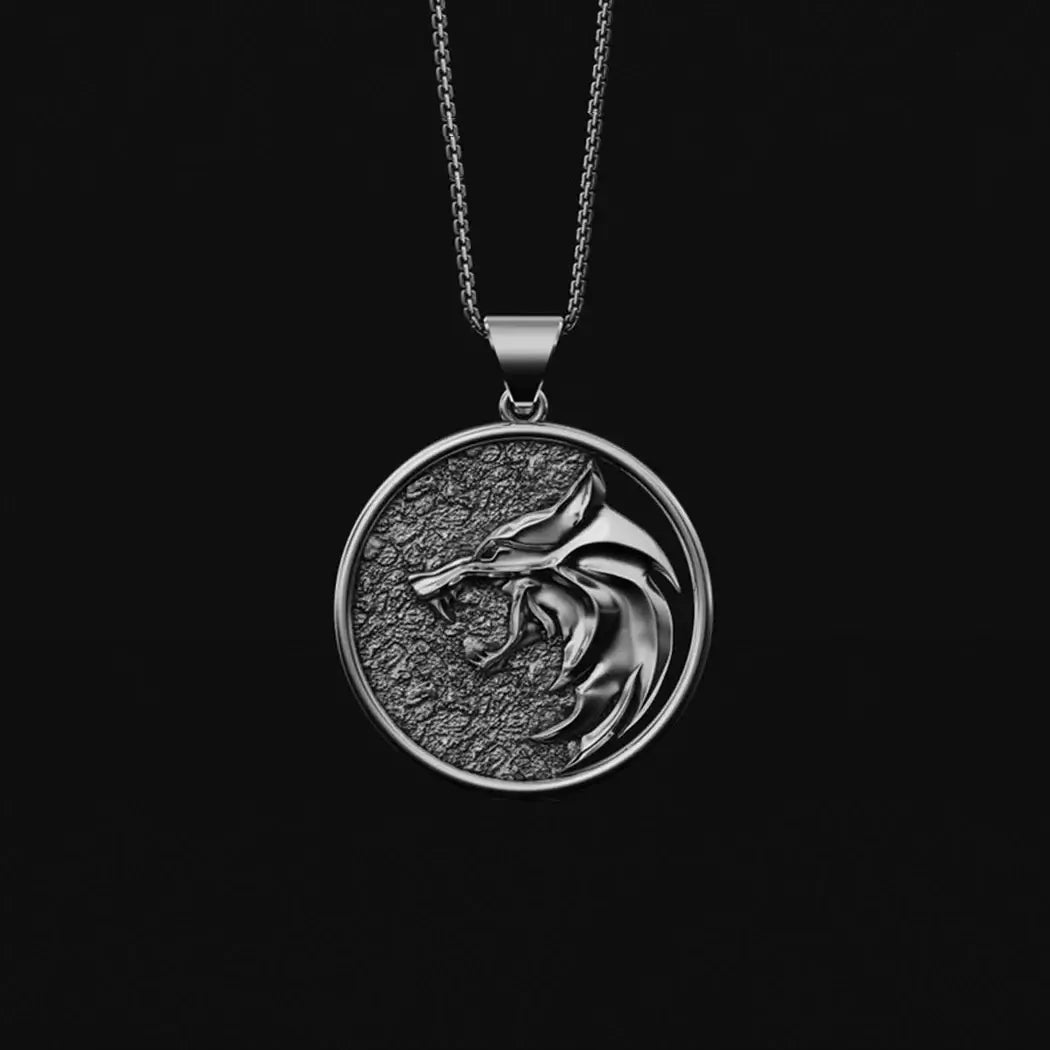 Rivia Medallion Wolf Necklace for Men Women|Benefits Metals Type: Copper Gender: Unisex Necklace Type: Pendant Necklaces Style: Classic Chain Type: Link Chain Item Type: Necklaces Material: Metal Shape\pattern: Geometric|Red Wolf Vision