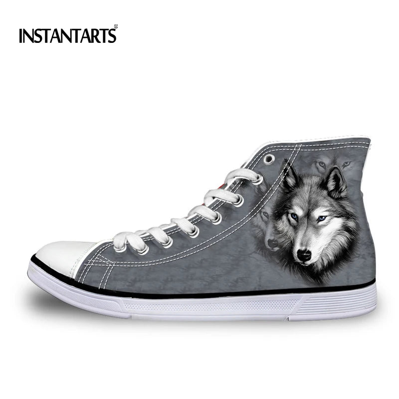 Wolf High Top Canvas Classic Men's Lace Up Vulcanize Sneakers