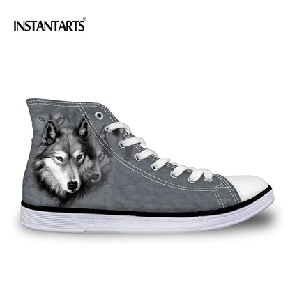 Wolf High Top Canvas Classic Men's Lace Up Vulcanize Sneakers