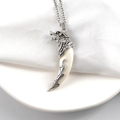 Punk Fashion Brave Unisex Wolf Teeth Spike Amulet Pendant Necklace|Benefits Chain Type: Rope Chain Style: Punk Material: Metal Metals Type: Zinc Alloy Gender: Unisex Item Type: Necklaces Pendant Size: 5cm Necklace Type: Pendant Necklaces Shape\pattern: Wo