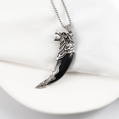 Punk Fashion Brave Unisex Wolf Teeth Spike Amulet Pendant Necklace|Benefits Chain Type: Rope Chain Style: Punk Material: Metal Metals Type: Zinc Alloy Gender: Unisex Item Type: Necklaces Pendant Size: 5cm Necklace Type: Pendant Necklaces Shape\pattern: Wo