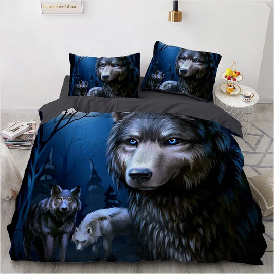 Black Bedding Sets 3D Wolf Duvet Quilt Cover Set Comforter Bed Linens Pillowcase|SPECIFICATIONS Type: Duvet Cover Sets Material: Microfiber Fabric Customized: Yes Grade: Quality Pattern: PRINTED Style: Modern Style Technics: 3D Digital Printing Use: Home