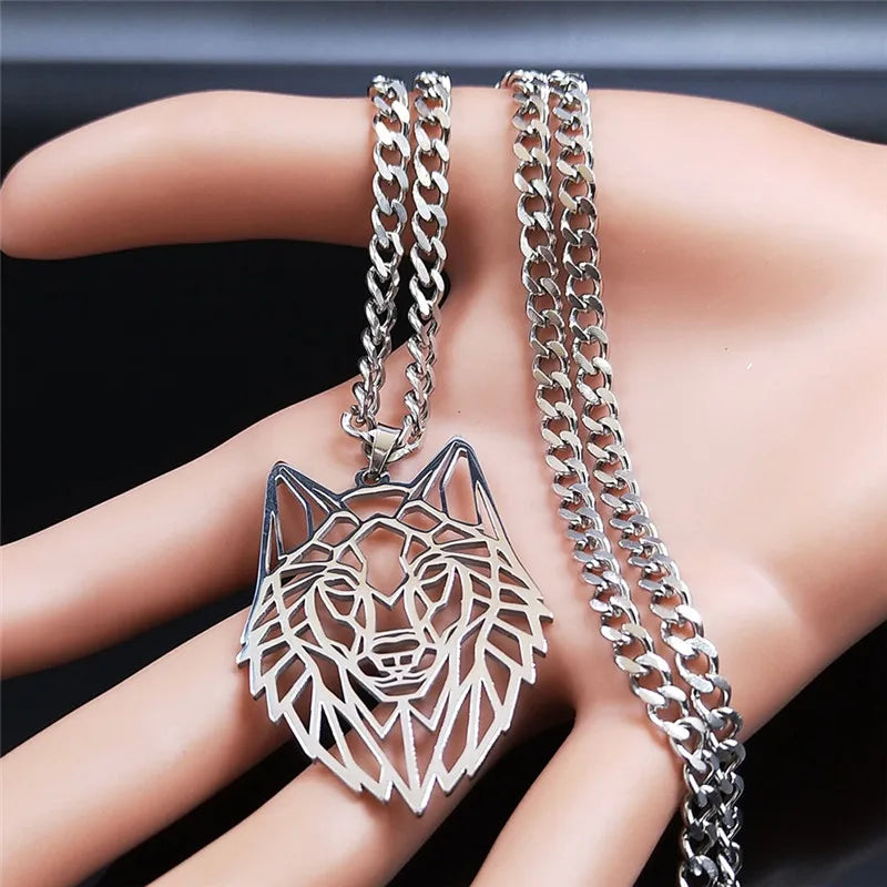 Fashion Wolf Stainless Steel Necklace for Women/Men|Benefits Metals Type: Stainless Steel Necklace Type: Pendant Necklaces Material: Metal Style: Trendy Shape\pattern: Wolf Item Type: Necklace Jewelry Style: Wolf Necklace Jewelry: Necklace Jewelry Shape N