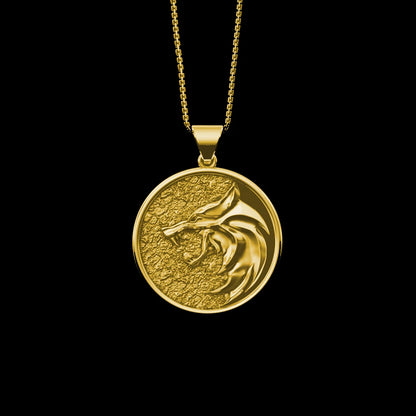 Rivia Medallion Wolf Necklace for Men Women|Benefits Metals Type: Copper Gender: Unisex Necklace Type: Pendant Necklaces Style: Classic Chain Type: Link Chain Item Type: Necklaces Material: Metal Shape\pattern: Geometric|Red Wolf Vision