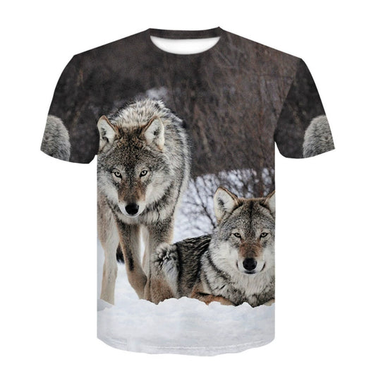 Wolf Head 3D Print Short Sleeve T-Shirt Wolf Head 3D Printed Men's Short Sleeve T-shirt