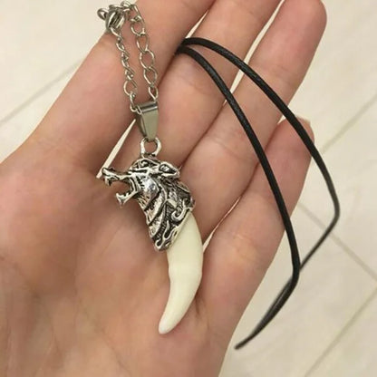 Punk Cool Brave Necklace for Men and Woman's Wolf Teeth Pendant Necklace|Benefits Chain Type: Rope Chain Pendant Size: 6.2x1.5cm Style: Punk Material: Resin Metals Type: Zinc Alloy Gender: Unisex Item Type: Necklaces Necklace Type: Pendant Necklaces|Red W