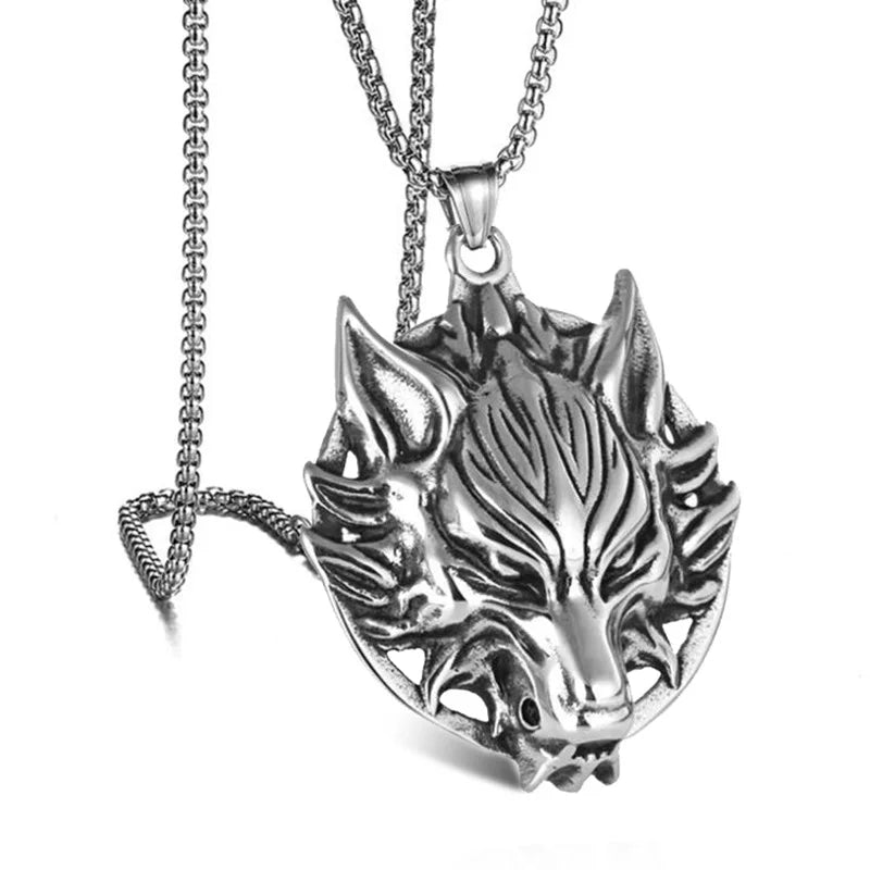 Vintage Wolf Head Necklace Unisex Pendant Hip Hop Punk Jewelry|Benefits Metals Type: Zinc Alloy Necklace Type: Pendant Necklaces Material: Metal Gender: Unisex Function: Mood Tracker Style: Trendy Chain Type: O-chain Item Type: Necklaces Necklace Size:: P