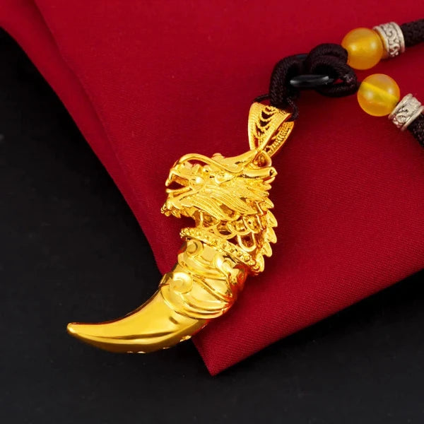 High quality necklace 24K gold necklace personality fashion wolf tooth pendant