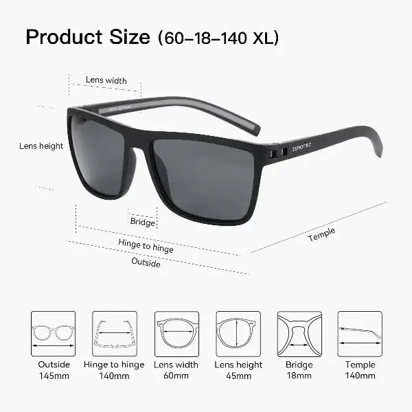 Fashion Unisex Polarized Sunglasses Shade Ultra light TR90 Frame