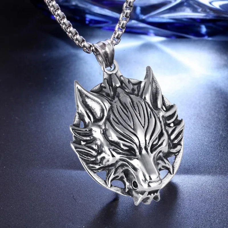 Vintage Wolf Head Necklace Unisex Pendant Hip Hop Punk Jewelry|Benefits Metals Type: Zinc Alloy Necklace Type: Pendant Necklaces Material: Metal Gender: Unisex Function: Mood Tracker Style: Trendy Chain Type: O-chain Item Type: Necklaces Necklace Size:: P