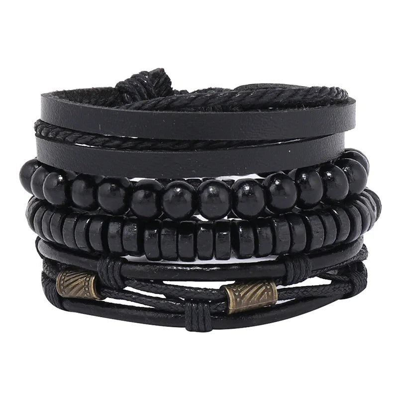 3 pcs/set Handmade Woven Leather Bracelet for Unisex, Vintage Braided|Benefits Style: Casual/Sporty Clasp Type: Toggle-clasps Material: Leather Metal Type: Stainless Steel Gender: Unisex Item Type: Bracelet Bracelets Type: Chain & Link Bracelet|Red Wolf V