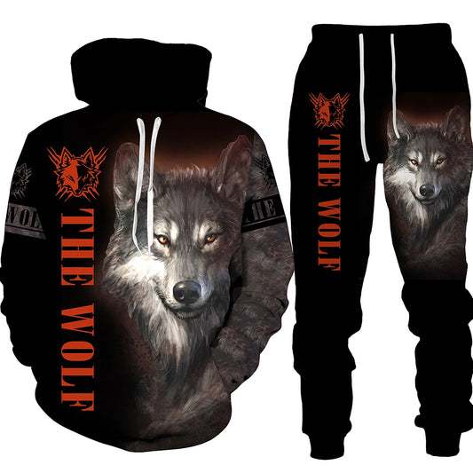 Winter Autumn Wolf Animal Pattern 3D Printed|SPECIFICATIONS Applicable Scene: Casual or Sporting Style: Casual Applicable Season: Four Seasons Material: POLYESTER Pattern Type: Print Pant Closure Type: Drawstring Sleeve Length(cm): Full|Red Wolf Vision