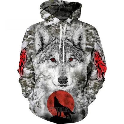 Fashion Wolf 3D Printed Unisex Pullover Casual Hoodie