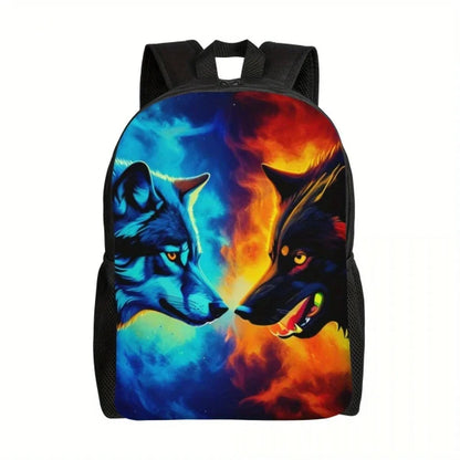 Cool Wolf Casual Backpack, Unisex Lightweight Work or Schoolbag, Large Capacity|Cool Wolf Casual Backpack, Unisex Lightweight Work or Schoolbag, Large Capacity|Unique Products,Wolf Backpack,Wolf Series|Red Wolf Vision|Red Wolf Vision