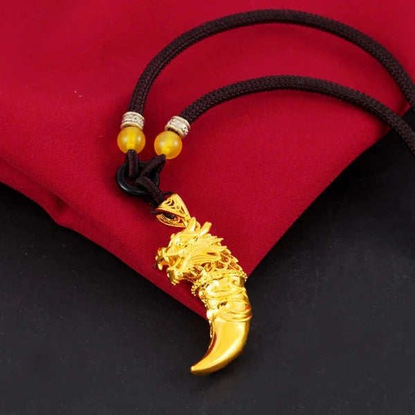 High quality necklace 24K gold necklace personality fashion wolf tooth pendant