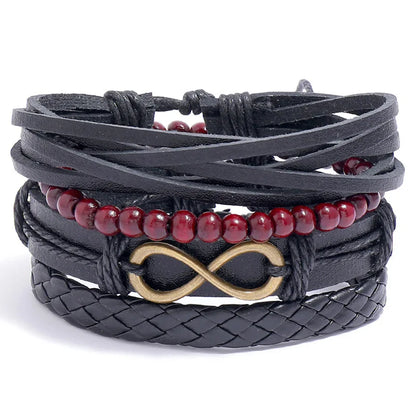 3 pcs/set Handmade Woven Leather Bracelet for Unisex, Vintage Braided|Benefits Style: Casual/Sporty Clasp Type: Toggle-clasps Material: Leather Metal Type: Stainless Steel Gender: Unisex Item Type: Bracelet Bracelets Type: Chain & Link Bracelet|Red Wolf V