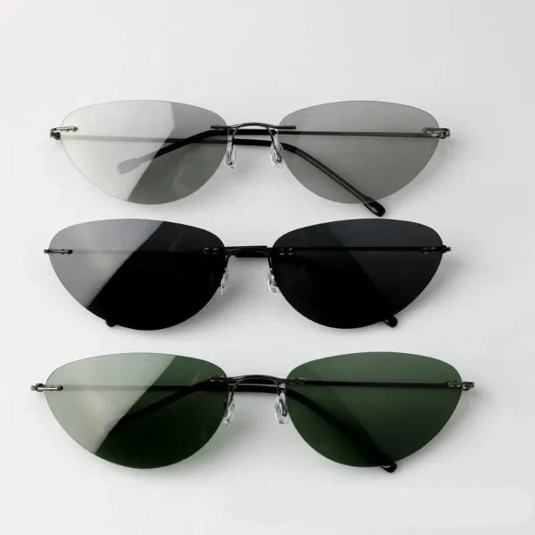 2024 New Ultralight Rimless Titanium Men Sunglasses