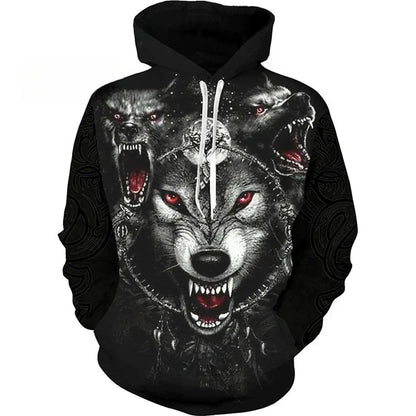 Fashion Wolf 3D Printed Unisex Pullover Casual Hoodie