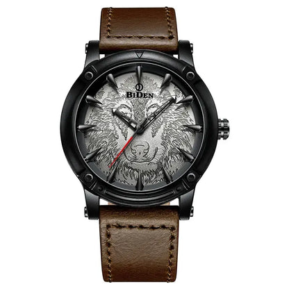 Punk Men's Quartz Movement Watch, Cool Wolf Pattern, Dial Leather Strap|SPECIFICATIONS Band Material Type: leather Style: Fashion & Casual Clasp Type: Buckle Movement: Quartz Water Resistance Depth: No Waterproof Case Material: ALLOY Case Shape: Round Ite