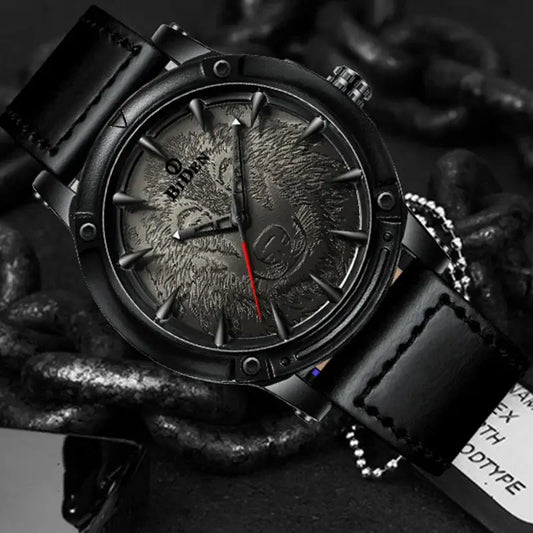 Punk Men's Quartz Movement Watch, Cool Wolf Pattern, Dial Leather Strap|SPECIFICATIONS Band Material Type: leather Style: Fashion & Casual Clasp Type: Buckle Movement: Quartz Water Resistance Depth: No Waterproof Case Material: ALLOY Case Shape: Round Ite