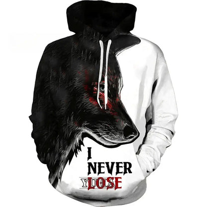 Fashion Wolf 3D Printed Unisex Pullover Casual Hoodie