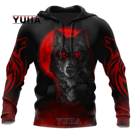 Wolf 3d Printed Hoodies Unisex Cool Pullover|SPECIFICATIONS Material: Polyamide Style: Casual Pattern Type: Print Item Type: Hoodies Collar: Hooded Hooded: Yes Pattern: Wolf style: Family leisure Attribute: Retro|Red Wolf Vision