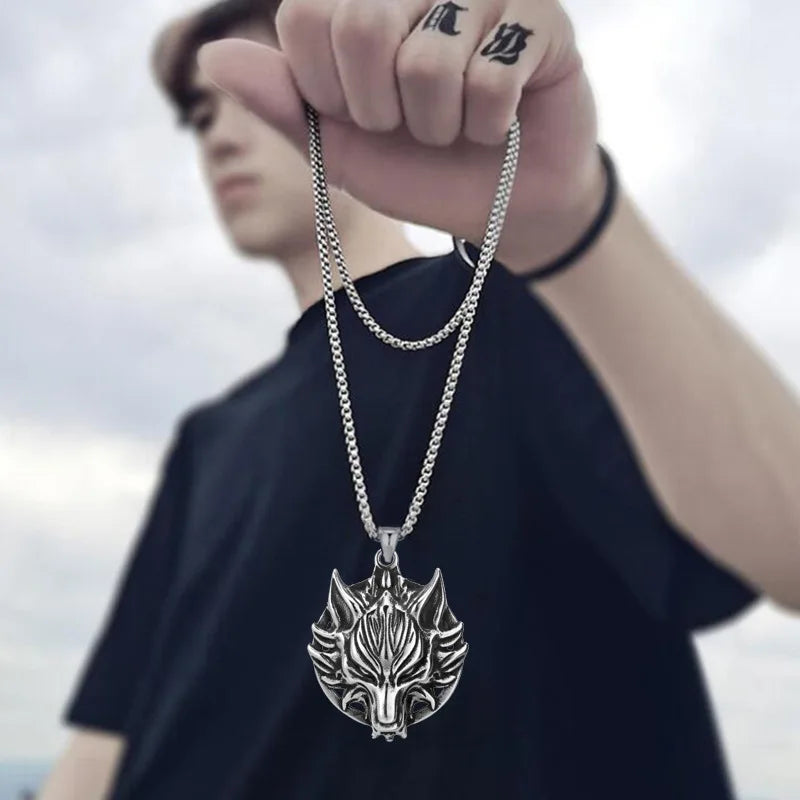 Vintage Wolf Head Necklace Unisex Pendant Hip Hop Punk Jewelry|Benefits Metals Type: Zinc Alloy Necklace Type: Pendant Necklaces Material: Metal Gender: Unisex Function: Mood Tracker Style: Trendy Chain Type: O-chain Item Type: Necklaces Necklace Size:: P