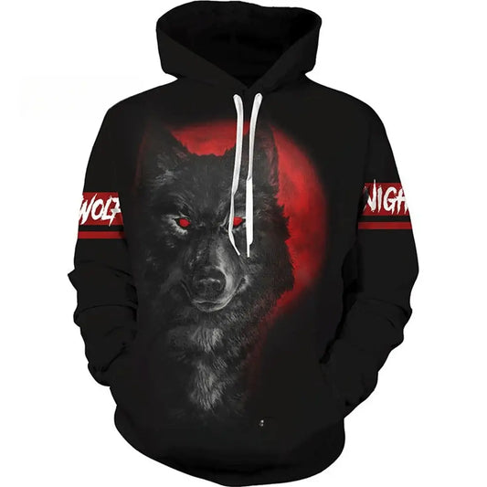 Fashion Wolf 3D Printed Unisex Pullover Casual Hoodie