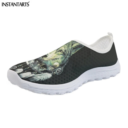 Breathable Women Wolves Pack With Ethnic Native Dreamcatcher Mesh Shoes