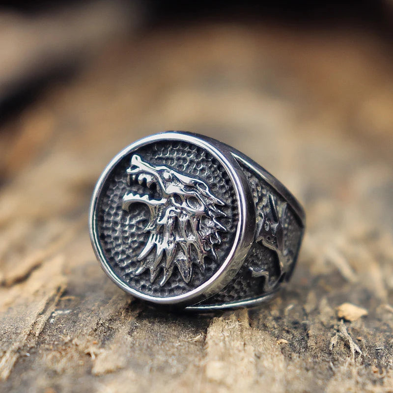 Men's Vintage Wolf Ring Punk Knight|Benefits Metals Type: Zinc Alloy Material: Metal Gender: Women Item Type: Rings Function: Mood Tracker Style: Trendy|Red Wolf Vision