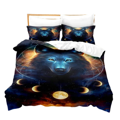 3D Printed Cosmic Wolf Bedding Duvet Cover Sets