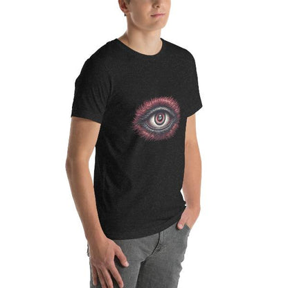 Unisex Red Wolf Vision T-shirt |Benefits This T-shirt is everything you've dreamed of and more. It feels soft and lightweight, with the right amount of stretch. It's comfortable and flattering for all. • 100% combed and ring-spun cotton (Heather colors co