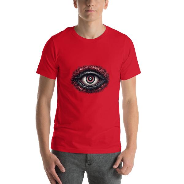 Unisex Red Wolf Vision T-shirt |Benefits This T-shirt is everything you've dreamed of and more. It feels soft and lightweight, with the right amount of stretch. It's comfortable and flattering for all. • 100% combed and ring-spun cotton (Heather colors co