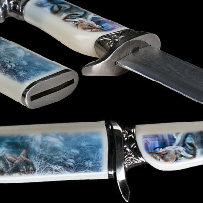 Decorative Stainless Steel Wolf Collector's Fantasy Knife