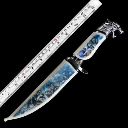 Decorative Stainless Steel Wolf Collector's Fantasy Knife