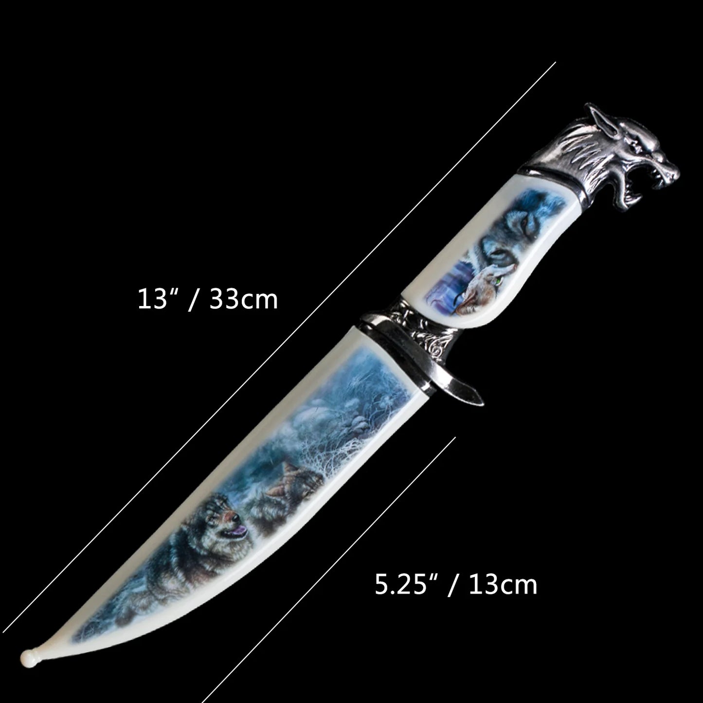 Decorative Stainless Steel Wolf Collector's Fantasy Knife