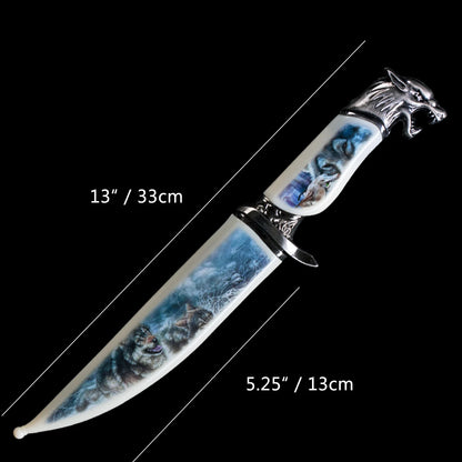 Decorative Stainless Steel Wolf Collector's Fantasy Knife